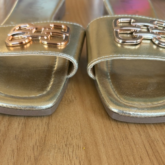 Metallic Gold Slide Sandals with Rose Gold Hardware | NWOT | Sz 8-8.5 - Picture 9 of 9